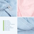 thumbnail image 2 of American Soft Linen 100% Cotton Turkish Hair Drying Towels, 2 Piece Quick Drying Hair Turban Towel Wrap, Sky Blue-Pink, 2 of 7