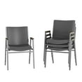 thumbnail image 2 of Flash Furniture 4 Pack Heavy Duty Gray Vinyl Stack Chair with Arms, 2 of 13