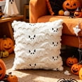 thumbnail image 6 of Halloween Embroidered Pumpkin Ghost Throw Pillow Cover, 18x18 Farmhouse Cushion Case, Soft Polyester, Hidden Zipper, Fall Decor for Sofa Bed by MPOISVA, 6 of 7