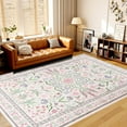 thumbnail image 2 of Ultrug Floral Area Rug Soft Non Slip Vintage Rugs for Living Room Bedroom Home Deocr Flower Carpet,5'x8',Black, 2 of 7