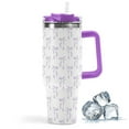 thumbnail image 1 of 40oz Purple Bow Tumbler with Handle Straw and Lid Bow-Knot Travel Coffee Tumbler Cup for Women Friend Holiday Birthday, 1 of 9