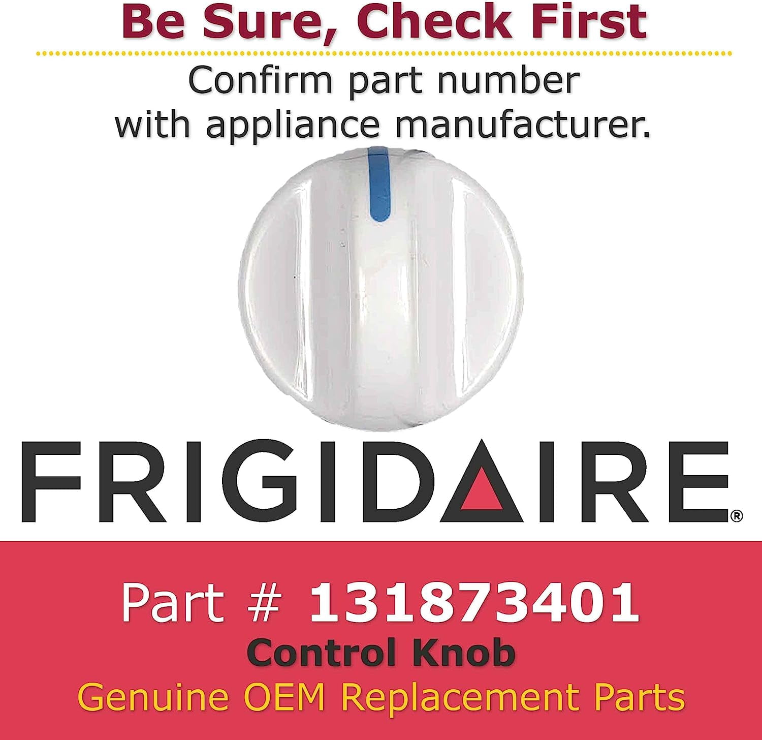 Genuine Frigidaire 131873401 Washer/Combo Selector Knob