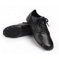 thumbnail image 6 of Missfiona Jazz Leather Lace-up Practice Dancing Shoes for Women Split Sole(7,Black), 6 of 7