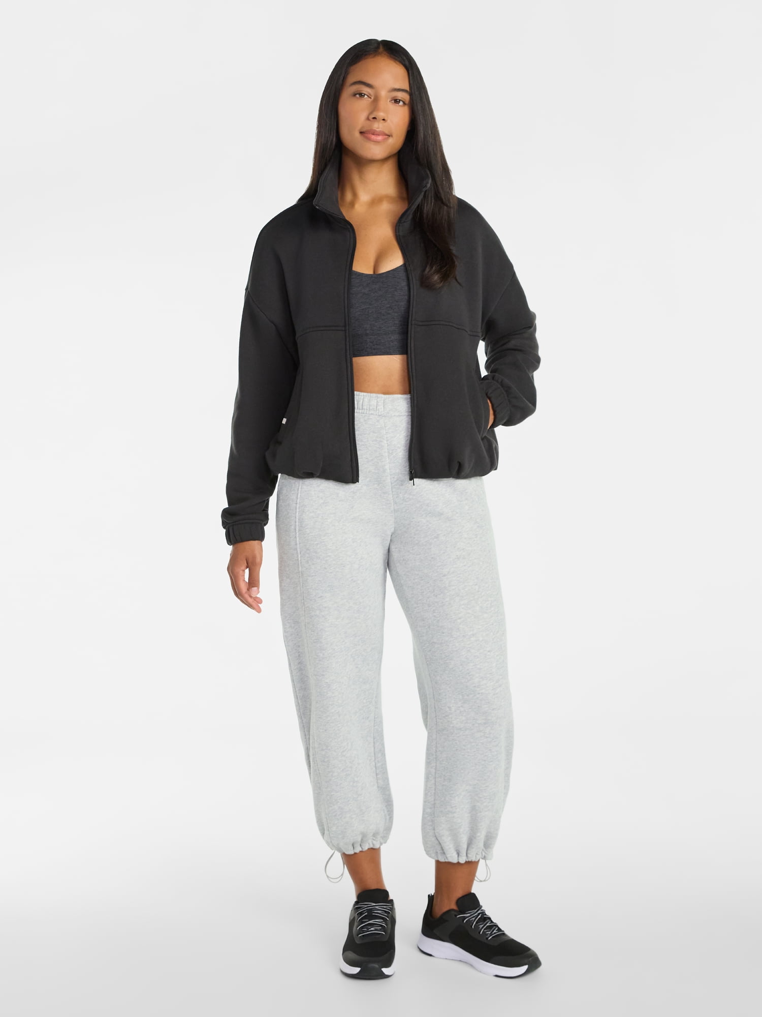 Athletic Works Women's and Women's Plus Fleece Barrel Leg Pants, Sizes XS-4X