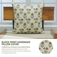 thumbnail image 6 of Fabdivine Hand Block Print Pillow Covers for Every Home, 14"X14", Lightweight & Soft Linen Blend Pillow Covers , Kirti, 6 of 9