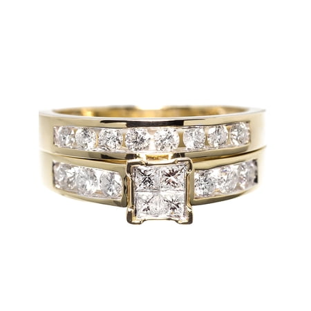 Princess Qual Bridal Ring Set (1.0 ct)