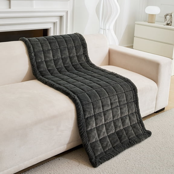 Eurhowing Pet Couch Cover for Dog, Non-Slip Sofa Slipcover Mat, Fuzzy Pet Friendly Washable Furniture Protector, Dark Gray 28"x59"