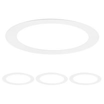 Uxcell 4-Pack Goof Rings for 3" Recessed Lights, 3" ID 4.1" OD Durable Steel Trim Ring Flush Mount Matte White