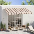 thumbnail image 5 of YYAo Patio Awnings Sun Shade Shelter, Patio Awnings, 10' x 8' Retractable Awning, Patio Awnings, Sunshade Shelter w/ Manual Crank Handle, Red & Beige, 5 of 11