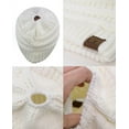 thumbnail image 2 of C.C BeanieTail Soft Stretch Cable Knit Messy High Bun Ponytail Beanie Hat White, 2 of 5