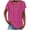 Hot Pink, variant on Short Sleeve Shirts for Women Casual Loose Fit Button down V Neck T Shirts 2024 Basic Summer Cotton Linen Tops