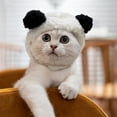 thumbnail image 4 of Cute Cat Costume - Warm Bear Hat, Suitable For Small Pets, Party And Photo Shoot Outfit (7.87 Inches, Black And White), 4 of 6