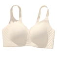 thumbnail image 4 of AHTJRT Women's Full Coverage Wireless Bra Jelly Comfort Lift Push Up Bralette Seamless No Underwire Everyday T-Shirt Bras Beige S, 4 of 5