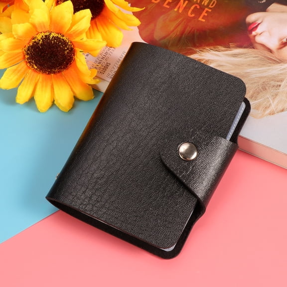 LABRIMP Pu Organizer Credit Case Organizer Holder Black 1Set with 12 Slots for Cards 4.1 x 3.15 x 0.7 Inch