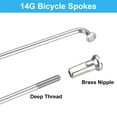 thumbnail image 3 of Uxcell 14G Bicycle Spokes, Stainless Steel J Bend 2mm MTB Spokes with Brass Nipples for Road Bikes Silver 7.17 in, 3 of 6
