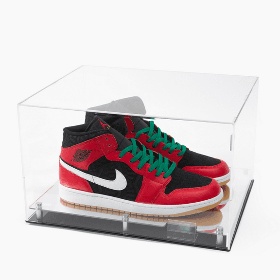 DECOMIL - Shoe Display Case, Acrylic Showcase Box, 2 Shoes Display, Mirrored Floor, up to number 16