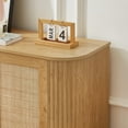 thumbnail image 3 of TrumanPick 64" Sideboard Storage Cabinet, TV Stand , Modern Buffet Cabinet with Rattan Door for Living Room, Bedroom, 64''W x 15''D x 24''H, Natural Oak, 3 of 9