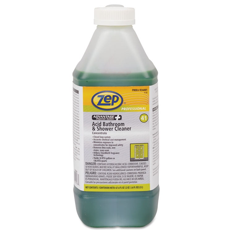 Zep Advantage+ Concentrated Bathroom & Shower Cleaner, AcidBased, 67.6