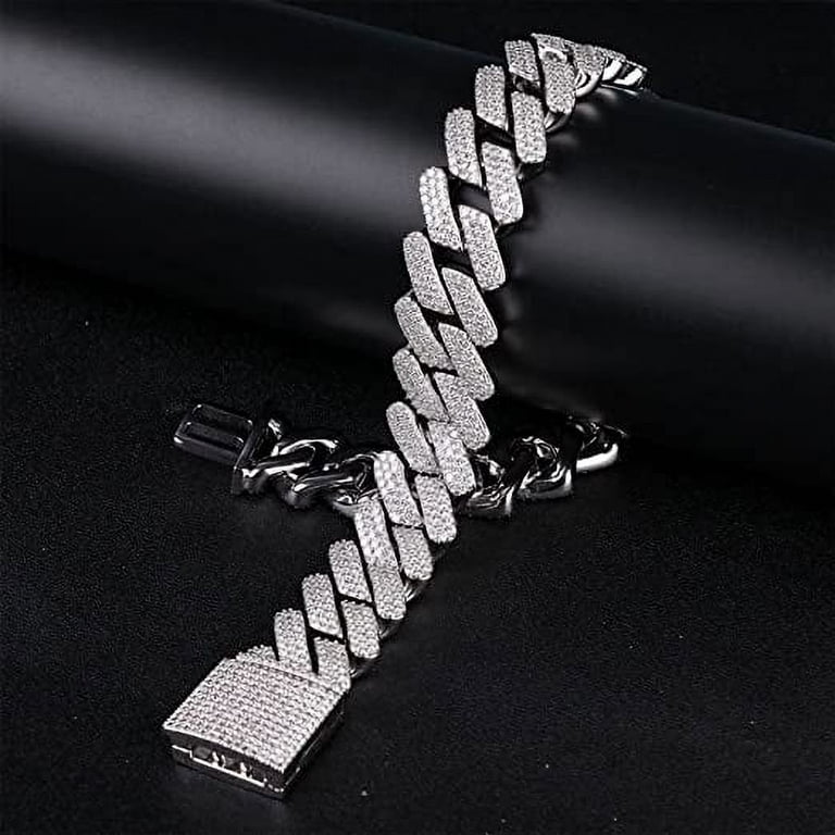 14k Gold/White Gold Plated Miami Bling Chain, 20mm Hip Hop Iced