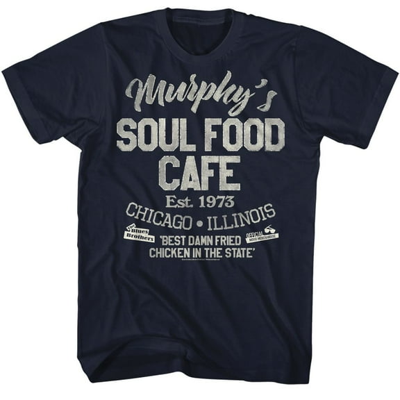 The Blues Brothers Soul Food Cafe Navy Adult T-Shirt M