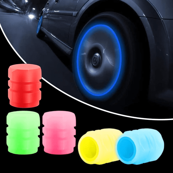 20 PCS Universal Fluorescent Tire Valve Caps, Luminous ABS Air Valve Covers for Car, Truck, SUV, Motorcycle and Bike Tires