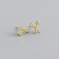 thumbnail image 3 of QQTDFG Women Sterling Silver Cute Scissors CZ Stud Earrings A1374-Gold, 3 of 4