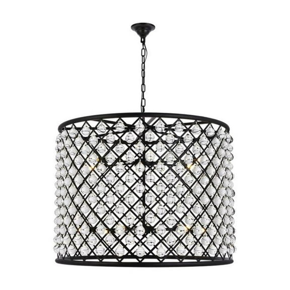 Elegant Lighting Madison 36" 12 Light Royal Crystal Pendant Lamp