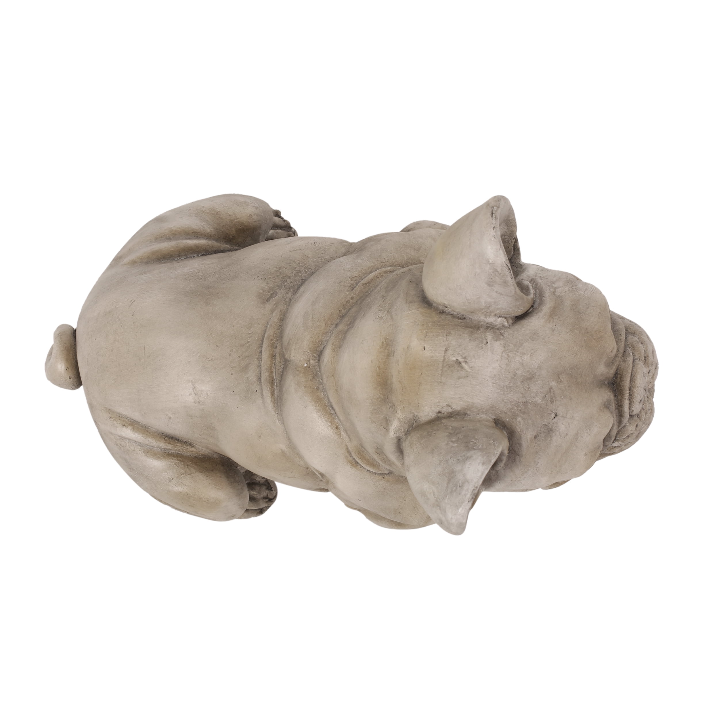 Mintazer Antique Bulldog Garden Statue, Weatherproof Concrete Dog Sculpture Lawn Ornament for Patio Backyard Poolside, Gray