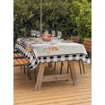 thumbnail image 2 of Outdoor Tablecloth with Umbrella Hole and Zipper, Fall Rectangle Table Cloth 60x84 Inch Waterproof Tablecloth, Thanksgiving Pumpkins Autumn Leaf Black Plaid Picnic Table Cover for Patio Camping, 2 of 7