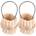 thumbnail image 1 of 2Pcs Mini House Bucket Miniature Wooden Bucket Barrel Micro Landscape Barrel Ornament, 1 of 9