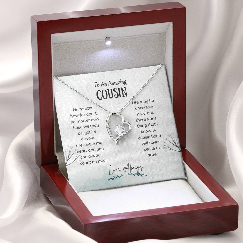 Silver Infinity Necklace Cousin CHOOSE AGE Birthday Gift Box Present Jewellery 