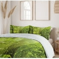 thumbnail image 6 of Ambesonne Nature Duvet Cover Set, Leaf Branches Woodland, 2-Calking, Lime Green Brown, 6 of 7