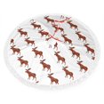thumbnail image 2 of Christmas Tree Skirt, brown Elk Moose cute Christmas Tree Decorations Indoor, Tree Skirts Mat With Tassel Trim for Halloween New Year Holiday Christmas Party Decor 30 Inches, 2 of 7