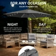 thumbnail image 3 of Autlaycil 10ft Gray Patio Umbrellas 32 Solar LED Lights Outdoor Market Umbrella with Tilt Crank, Solar Umnrella, 3 of 6
