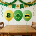 thumbnail image 5 of AuroraX St. Patrick's Day Shamrock Pot Of Gold Balloons 18 Pcs Green Latex Balloons Four-Leaf Clover Spring Home Decoration for Indoor & Outdoor Party, 5 of 6