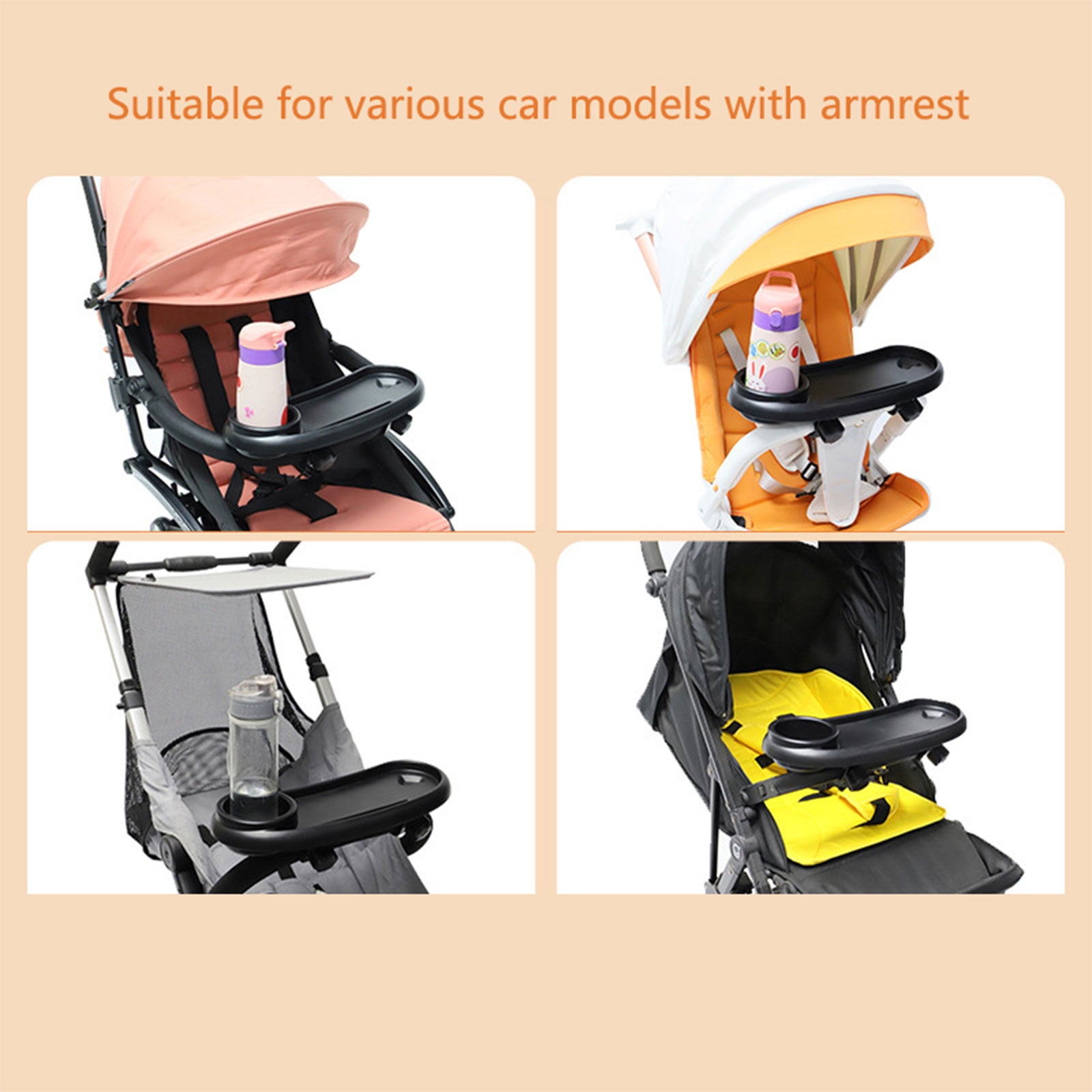 Portable Tray for Babies Dinner Fit Most Types of Strollers 360 Degrees Rotation- Baby Family