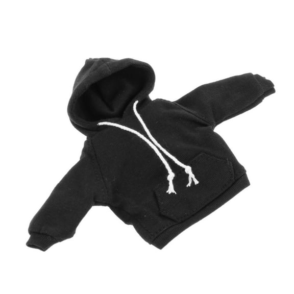 1/12 Male Figure Clothes Clothing for 6inch Male Action Figures Body Costume Black Hoodies Top