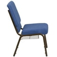 thumbnail image 5 of BizChair 4 Pk. 18.5''W Church Chair in Blue Fabric with Cup Book Rack - Gold Vein Frame, 5 of 7