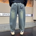 thumbnail image 4 of Gyexs Uniform Pants for Girls Lightweight Cargo Hiking Outerwear Girl's Fashion Boys Hiking Pants Sweat Pants (Blue, 5-6 Years), 4 of 6