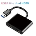thumbnail image 1 of Usb To Hdmi-compatible 1080p Hd Converter Usb3.0 To Dual Hdmi-compatible Display Adapter For Effect Monitoring Fields, 1 of 8
