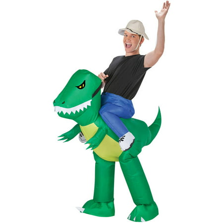 Dinosaur Rider Inflate Men's Adult Halloween Costume, One Size Fits Most