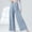 Blue, variant on Bell Bottom,Fashion Womens Casual Solid Color Elastic Loose Pants Straight Wide Leg Trousers Pants
