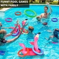 thumbnail image 3 of Juego inflable para lanzar anillos con forma de flamencos para piscina, 15 unidades, Camlinbo, 3 of 7