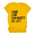 thumbnail image 2 of B91xZ Chemises d'Été pour Femmes Chemises Décontractées à Manches Courtes Col Rond Pull-Over, Jaune m, 2 of 4