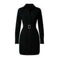 thumbnail image 2 of Women's Western Suede Maxi Dress - V Neck Button Down Long Sleeve Dress, 2 of 5