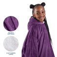 thumbnail image 2 of Bare Home Plush Sherpa Wearable Blanket - Fluffy & Soft - Lightweight - Youth, Plum, 2 of 7