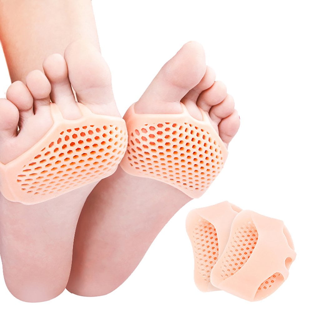 WILLED Metatarsal Pads 4 Pairs Gel Ball of Foot Cushions for Women and Men Breathable Metatarsalgia Insoles for Foot Pain Relief Mortons Neuroma Forefoot Pads Great for Blisters Diabetic Feet