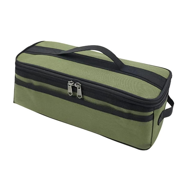 Bolsa de transporte para parrilla Bolsa de almacenamiento para equipo de cocina Soporte para cilindro de gas Cubiertos Verde