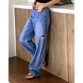 thumbnail image 7 of Necooer Oversize Womens Denim Jeans Classic Straight Washed Wide Leg Denim Pants Boyfriend Stretch Jeans Trendy, 7 of 7