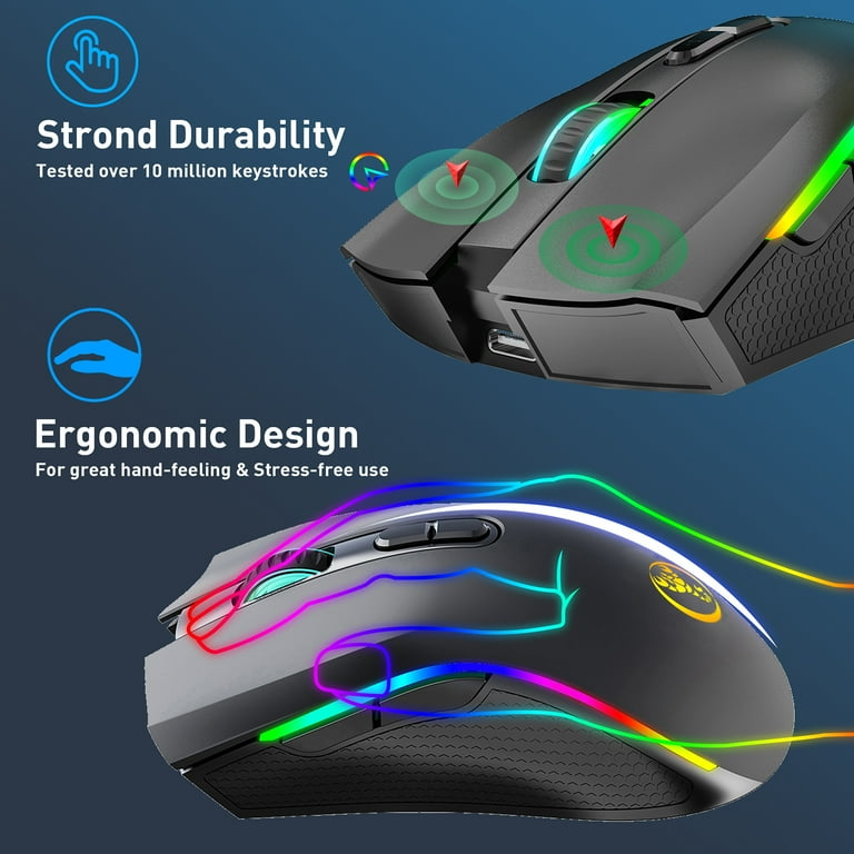 HXSJ T69 Wireless Gaming Mouse, 650mAh Battery, 10 Million